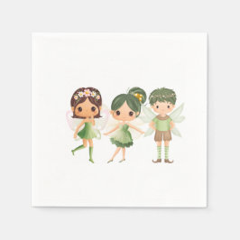 Serviette En Papier Fées habillées de bols en papier vert