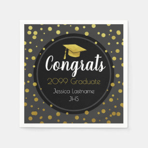 Serviette En Papier Félicitations à chaque année Graduate Gold Confett