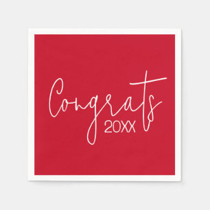 Serviette En Papier Félicitations À La Diplôme En Rouge