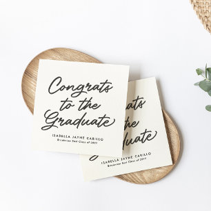 Serviette En Papier Félicitations au diplômé simple fête de fin d'étud