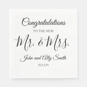 Serviette En Papier Félicitations au nouveau Monsieur. & Mme Napkins