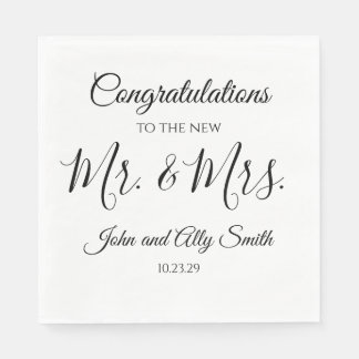Serviette En Papier Félicitations au nouveau Monsieur. & Mme Napkins