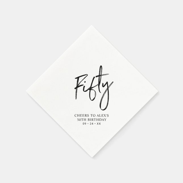 Serviette En Papier Félicitations Cinquante | Fête du 50e anniversaire (Coin)