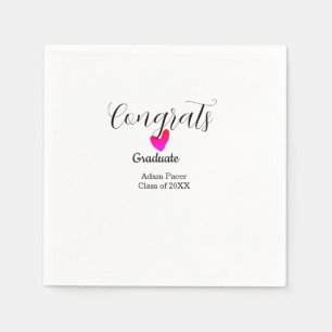 Serviette En Papier Félicitations diplômé nom promotion 20XX année cœu