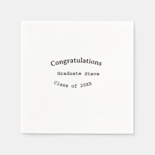Serviette En Papier Félicitations diplômé nom promotion 20XX type w