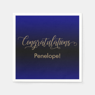 Serviette En Papier Félicitations Gold Parties scintillant Blue Black 
