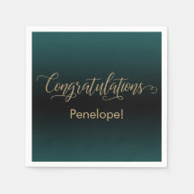 Félicitations Gold Parties scintillant Turquoise &