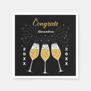 Serviette En Papier Félicitations Grad Graduation Gold Custom