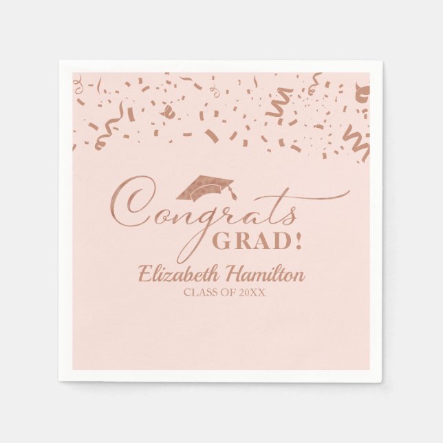 Serviette En Papier Félicitations Grand Gold Script Grad Graduation Pa (Devant)