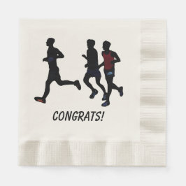 Serviette En Papier Félicitations Les Coureurs Fêtent Les Serviettes D
