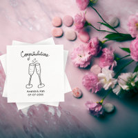 Félicitations Mariage Champagne Sketch CUSTOM