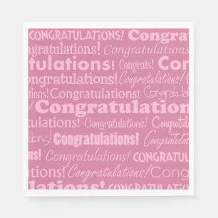 Serviette En Papier Félicitations mariages En Serviettes Roses