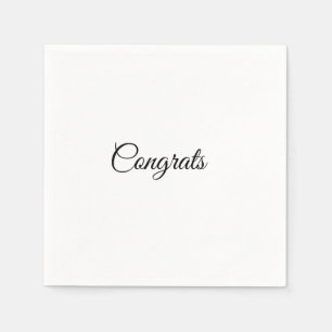 Serviette En Papier Félicitations minimales simples ajoutez votre nom 