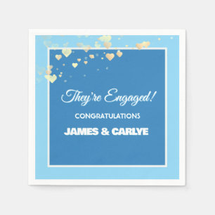 Serviette En Papier Félicitations pour des fiançailles élégantes et pe