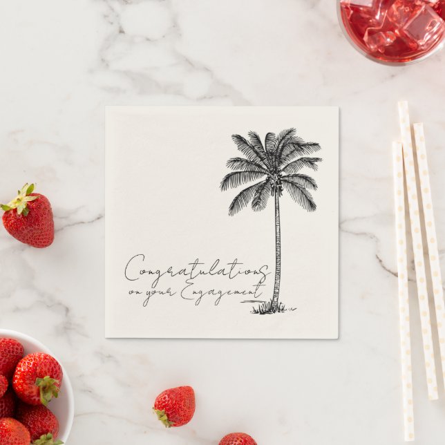 Serviette En Papier Félicitations pour les fiançailles de mariage sur  (En situation)