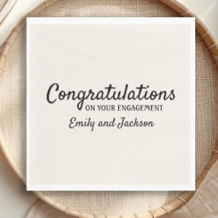 Serviette En Papier Félicitations pour les fiançailles Nom du script C