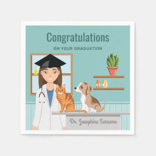 Serviette En Papier Félicitations Vétérinaire Vétérinaire Diplômé de l