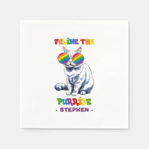Serviette En Papier Feline The Purride - Cool Pride Cat LGBTQ