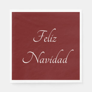 Serviette En Papier Feliz Navidad Festive de Noël Fiesta Rouge
