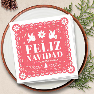 Serviette En Papier Feliz Navidad Papel Picado Noël