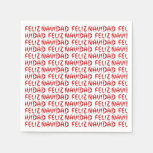 Serviette En Papier Feliz Navidad Red Chile Pepper