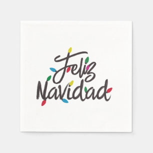 Serviette En Papier Feliz Navidad Retro