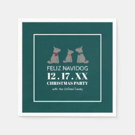 Serviette En Papier Feliz Navidog, Noël à l'espagnol