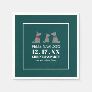 Serviette En Papier Feliz Navidog, Noël à l'espagnol