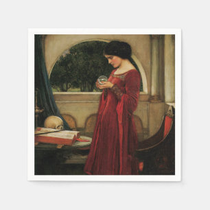 Serviette En Papier Femme à la boule de cristal, peinture de Waterhous