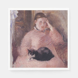 Serviette En Papier Femme avec un chat (par Edouard Manet)