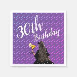 Serviette En Papier Femme Cocktail Mode Beauté 30 ans 