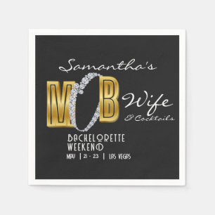 Serviette En Papier Femme de Mob & Cocktails Enterrement de vie de jeu