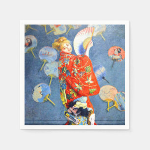 Serviette En Papier Femme Monet en costume japonais