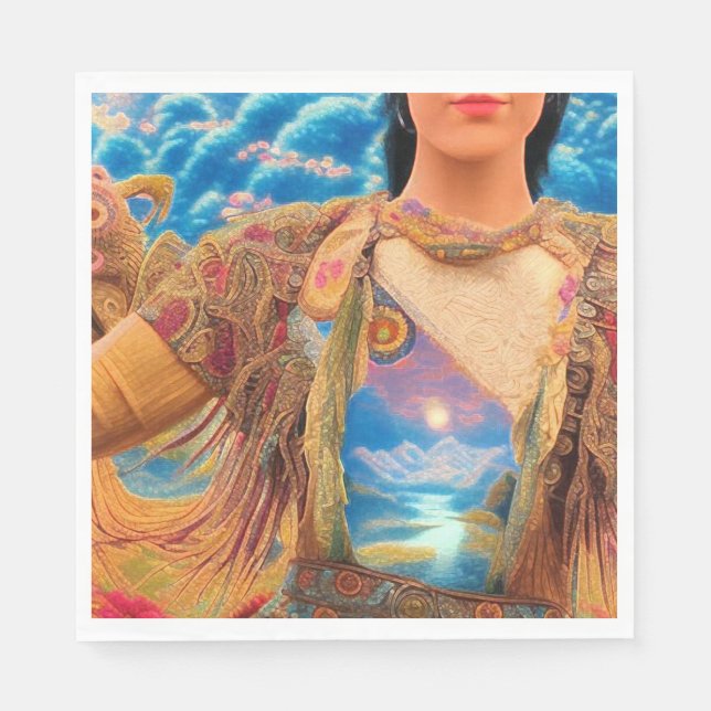 Serviette En Papier Femme Shaman (Devant)