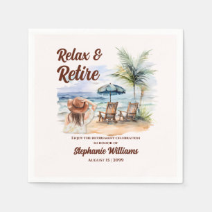 Serviette En Papier Femmes Retraite Plage Chaire Parti à thème