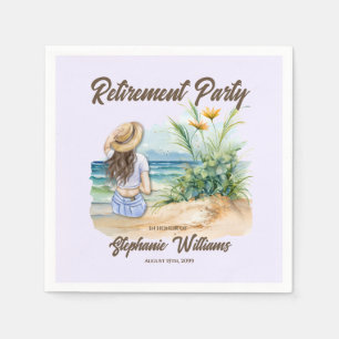 Serviette En Papier Femmes Retraite Plage Thème Élégante Femme