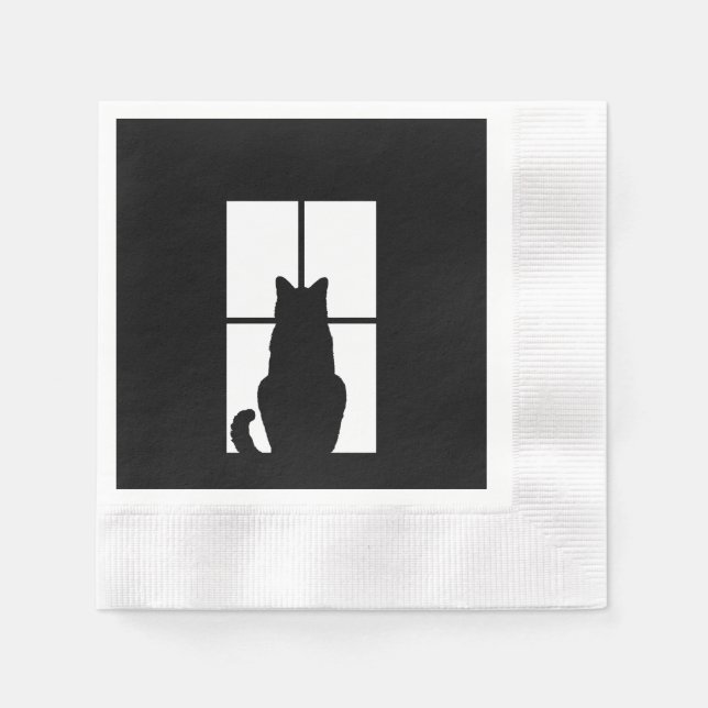 Serviette En Papier Fenêtre Cat Cliquez pour Customiser Arrière - plan (Devant)