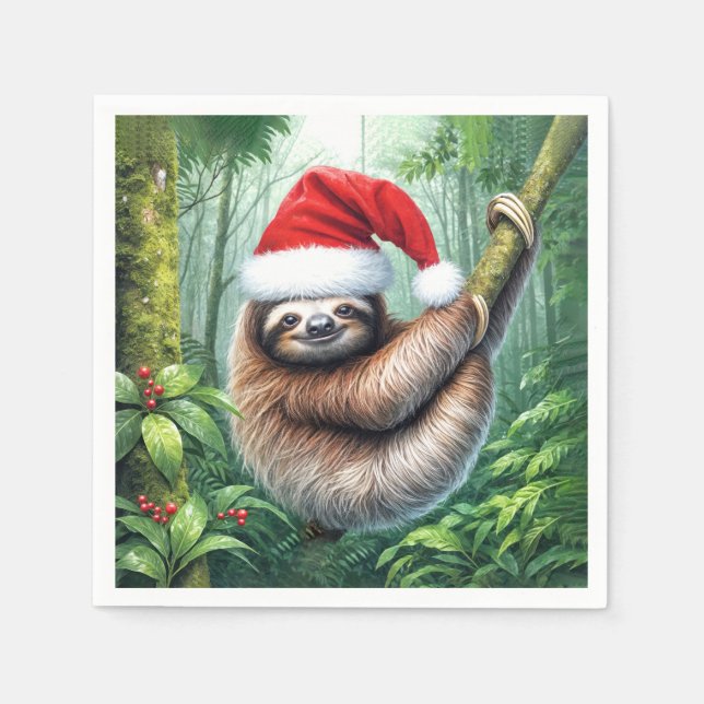 Serviette En Papier Fente De Noël Dans Rainforest (Devant)