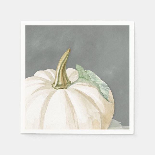 Serviette En Papier Ferme automne blanc citrouille (Devant)