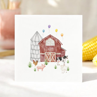 Serviette En Papier Ferme Barnyard Animaux de ferme fête d'anniversair