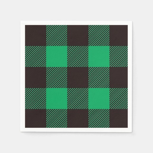 Serviette En Papier Ferme de En vichy Buffalo noir vert (Devant)
