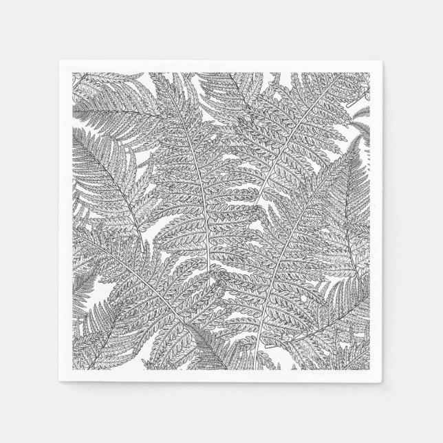 Serviette En Papier Ferme en noir et blanc (Devant)