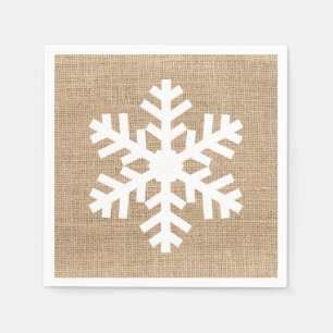 Serviette En Papier Ferme moderne Noël Flambeau de neige Rustique Burl