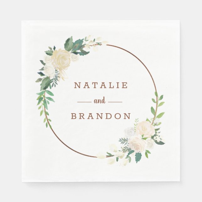 Serviette En Papier Ferme Rustique frais Pays Monogramme Dîner (Devant)