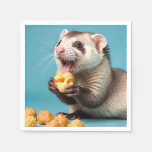 Serviette En Papier Ferret Cute Manger Fromage Poufs