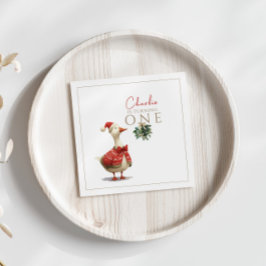 Serviette En Papier Fest Winter Birthday One Silly Christmas Goose 
