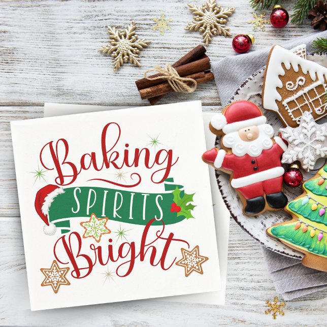 Serviette En Papier Festif Baking Spirits Bright Christmas (Festive Baking Spirits Bright Christmas Napkins)