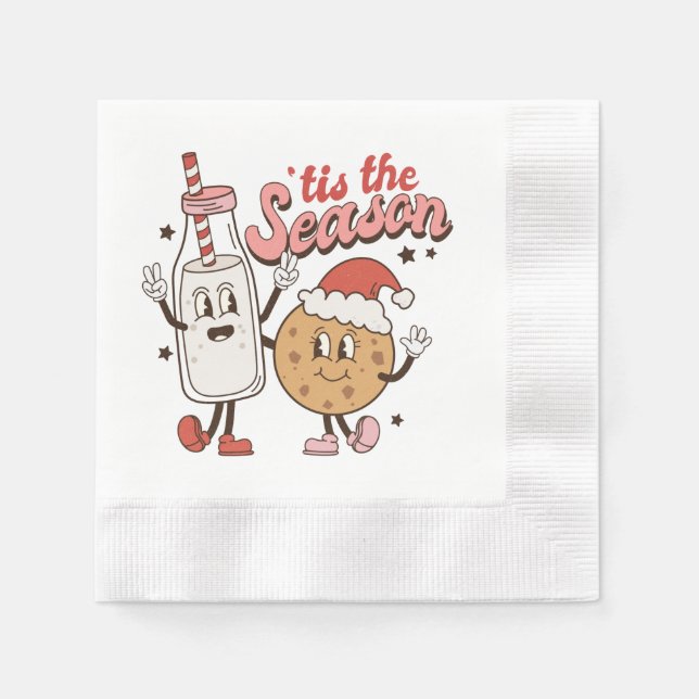 Serviette En Papier Festif biscuits de Noël lait (Devant)