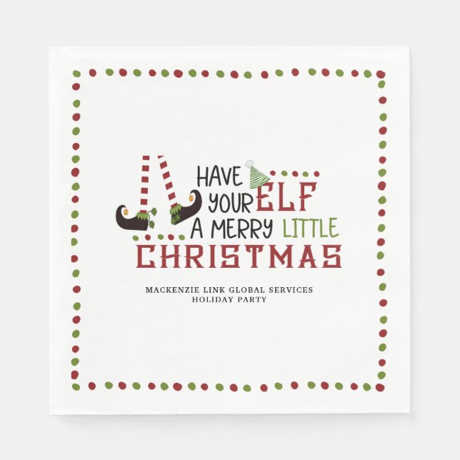 Serviette En Papier Festif Elf Legs Corporate Christmas Party (Devant)