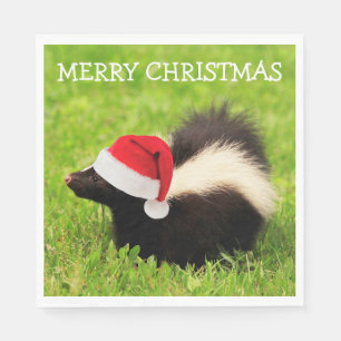 Serviette En Papier Festif Noël Skunk Holiday